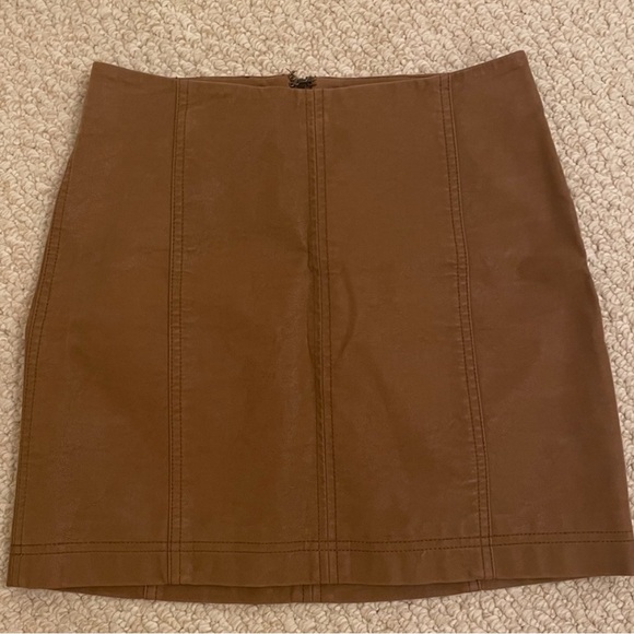 Free People Modern Femme Vegan Leather Mini Skirt - Picture 3 of 4